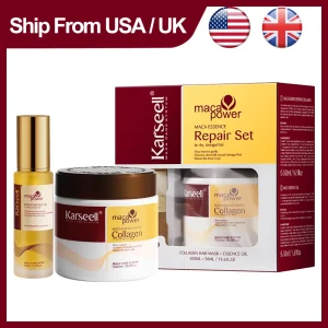 Karseell 2pcs Set Collagen for Dry Damaged Hair All Hair Types